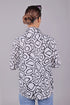 Veshbhoshaa Bluebird Women'S Black And White Printed Satin Shirt