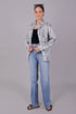 Veshbhoshaa Bluebird Women'S White Leaf Printed Satin Shirt