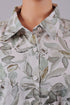 Veshbhoshaa Bluebird Women'S White Green Leaf Printed Satin Shirt