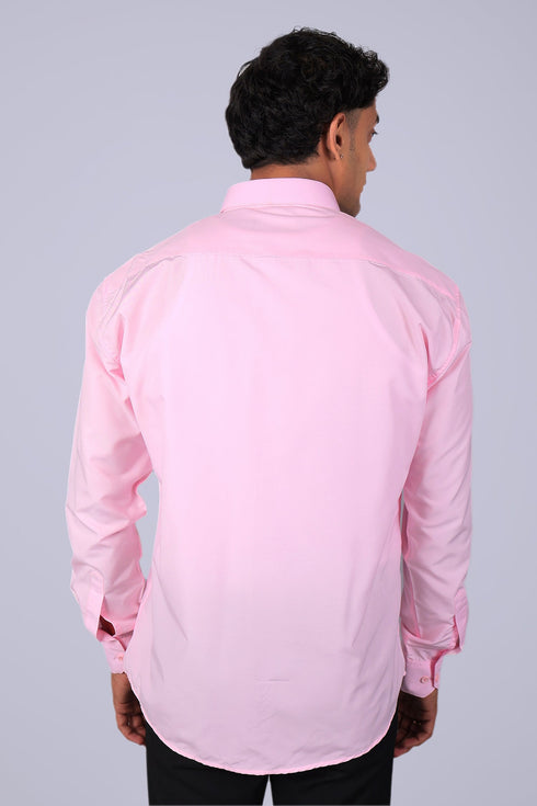 Veshbhoshaa Bluebird Baby Pink Men'S Office Shirt