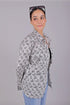 Veshbhoshaa Bluebird Women'S White Printed Satin Shirt