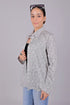 Veshbhoshaa Bluebird Women'S White Grey Print Satin Shirt