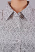 Veshbhoshaa Bluebird Women'S White Grey Print Satin Shirt