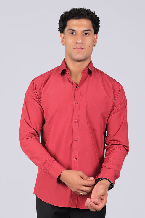 Veshbhoshaa Bluebird Persian Red Men'S Office Shirt