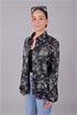 Veshbhoshaa Bluebird Women'S Black Floral Print Satin Shirt