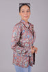 Veshbhoshaa Bluebird Women'S Peach Printed Satin Shirt