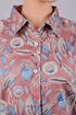 Veshbhoshaa Bluebird Women'S Peach Printed Satin Shirt