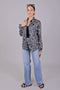 Veshbhoshaa Bluebird Women'S Black Print Satin Shirt