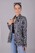 Veshbhoshaa Bluebird Women'S Black Print Satin Shirt