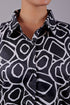 Veshbhoshaa Bluebird Women'S Black Print Satin Shirt