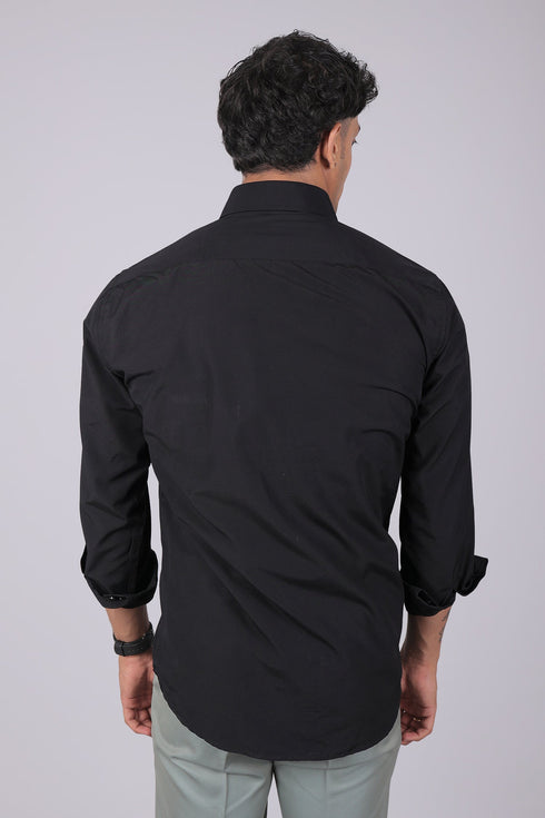 Veshbhoshaa Bluebird Classic Black Men'S Office Shirt