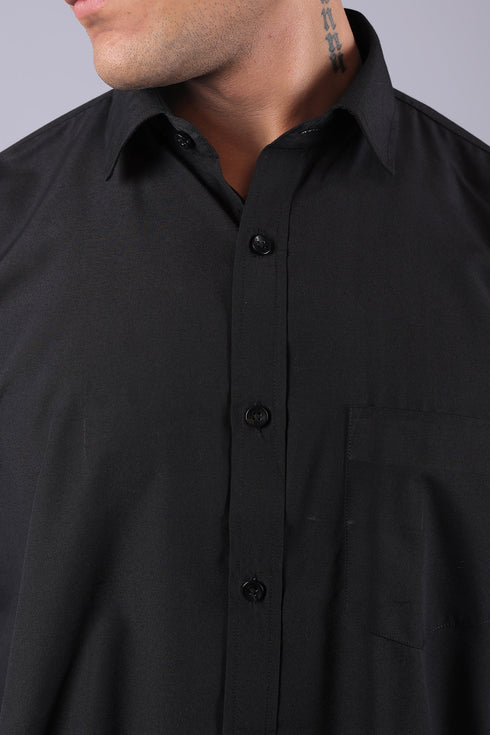 Veshbhoshaa Bluebird Classic Black Men'S Office Shirt
