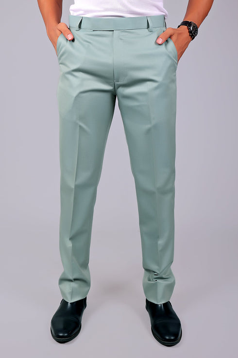 Veshbhoshaa Bluebird Tailored Fit Pistachio Green Trouser