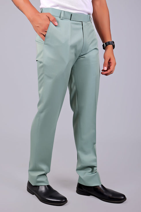 Veshbhoshaa Bluebird Tailored Fit Pistachio Green Trouser