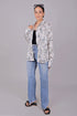 Veshbhoshaa Bluebird Women'S White Floral Print Satin Shirt