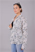 Veshbhoshaa Bluebird Women'S White Floral Print Satin Shirt