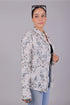 Veshbhoshaa Bluebird Women'S White Floral Print Satin Shirt