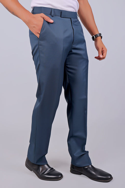 Veshbhoshaa Bluebird Tailored Fit Marengo Blue Trouser