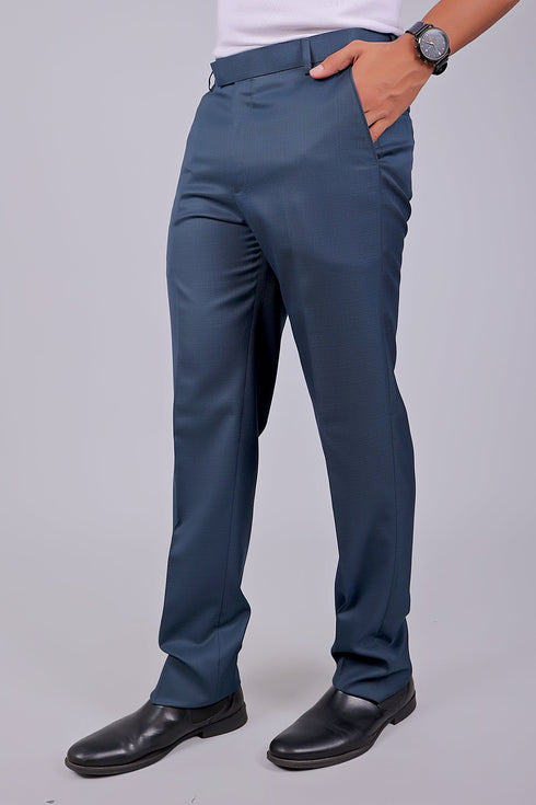 Veshbhoshaa Bluebird Tailored Fit Marengo Blue Trouser