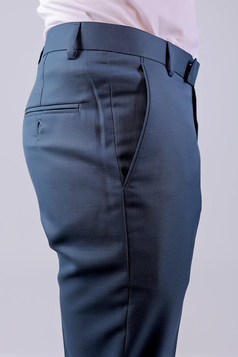 Veshbhoshaa Bluebird Tailored Fit Marengo Blue Trouser