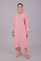 Veshbhoshaa Bluesaanchi Women'S Baby Pink Kurti With Trouser Pajama Set