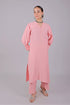 Veshbhoshaa Bluesaanchi Women'S Baby Pink Kurti With Trouser Pajama Set