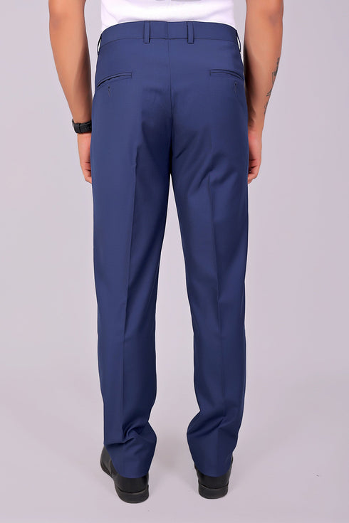 Veshbhoshaa Bluebird Tailored Fit Space Blue Trouser