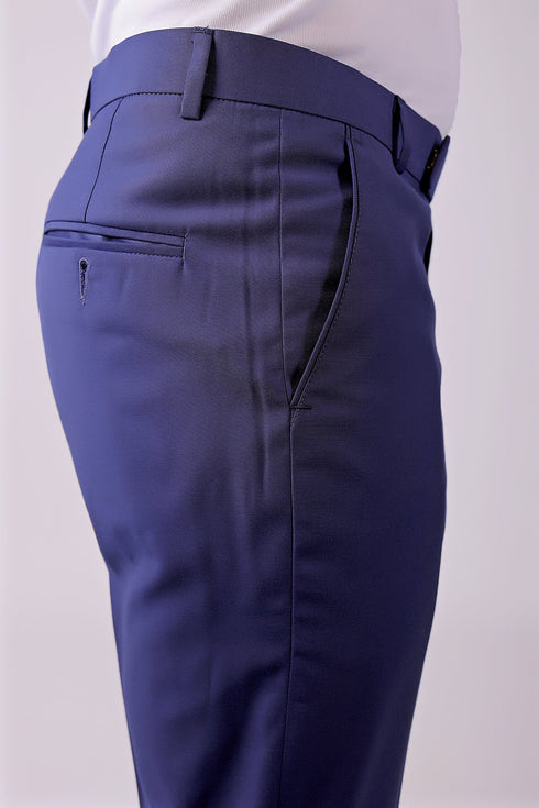 Veshbhoshaa Bluebird Tailored Fit Space Blue Trouser