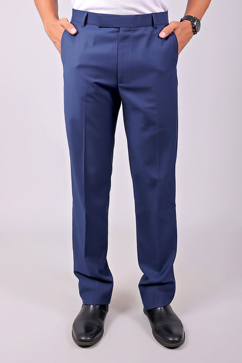 Veshbhoshaa Bluebird Tailored Fit Space Blue Trouser