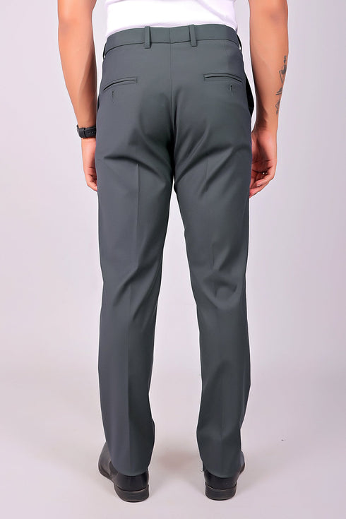 Veshbhoshaa Bluebird Men'S Iron Grey Stretch Band Trousers