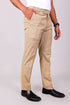 Veshbhoshaa Bluebird Men'S Beige Lycra Linen Formal Trouser