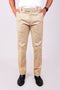 Veshbhoshaa Bluebird Men'S Beige Lycra Linen Formal Trouser