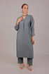 Veshbhoshaa Bluesaanchi Women'S Grey Kurti With Trouser Pajama Set