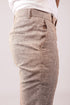 Veshbhoshaa Bluebird Men'S Dark Brown Lycra Linen Formal Trouser