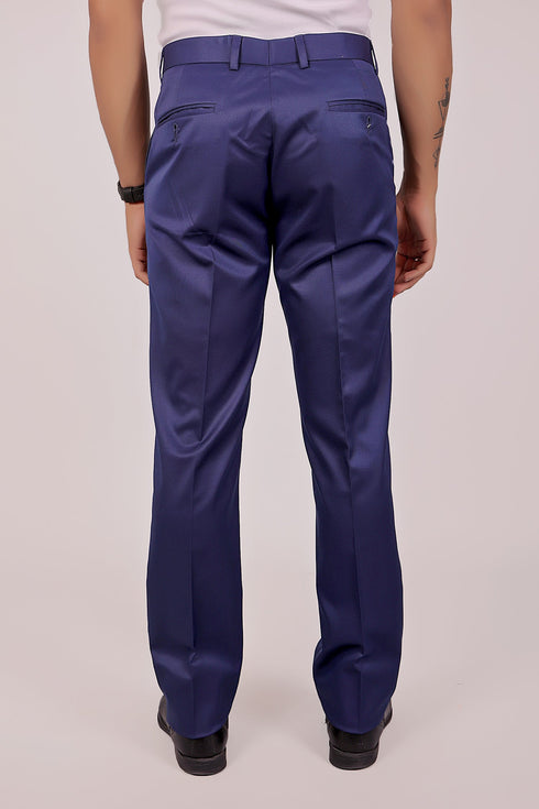 Veshbhoshaa Bluebird Tailored Fit Blue Formal Trouser
