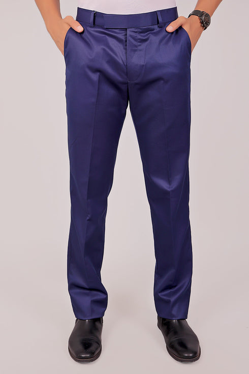 Veshbhoshaa Bluebird Tailored Fit Blue Formal Trouser