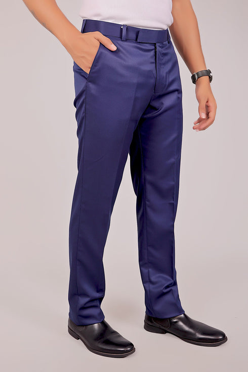 Veshbhoshaa Bluebird Tailored Fit Blue Formal Trouser