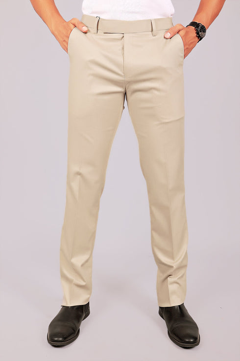 Veshbhoshaa Bluebird Tailored Fit Magnolia Cream Trouser