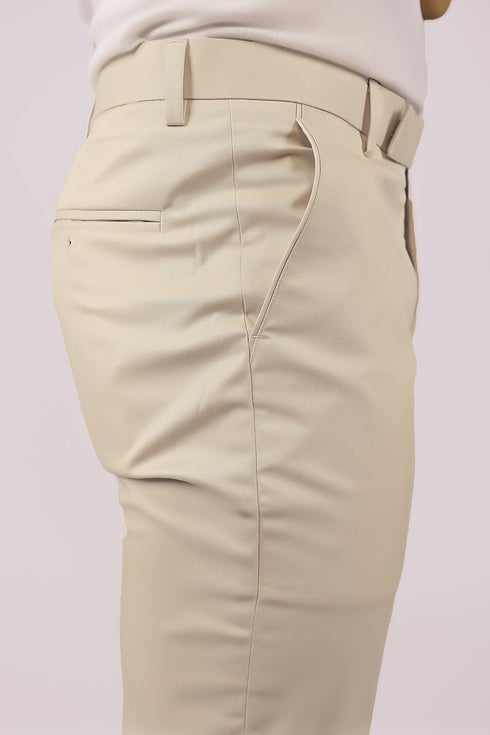 Veshbhoshaa Bluebird Tailored Fit Magnolia Cream Trouser