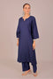 Veshbhoshaa Bluesaanchi Women'S Royal Blue Kurti With Trouser Pajama Set