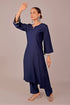 Veshbhoshaa Bluesaanchi Women'S Royal Blue Kurti With Trouser Pajama Set