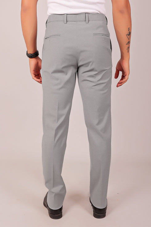 Veshbhoshaa Bluebird Men'S Lava Grey Stretch Band Trousers