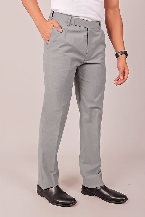 Veshbhoshaa Bluebird Men'S Lava Grey Stretch Band Trousers
