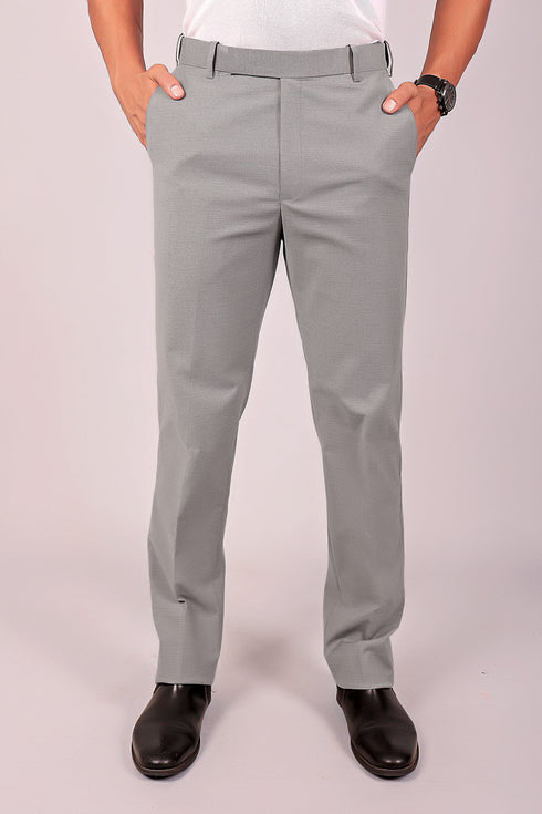 Veshbhoshaa Bluebird Men'S Lava Grey Stretch Band Trousers