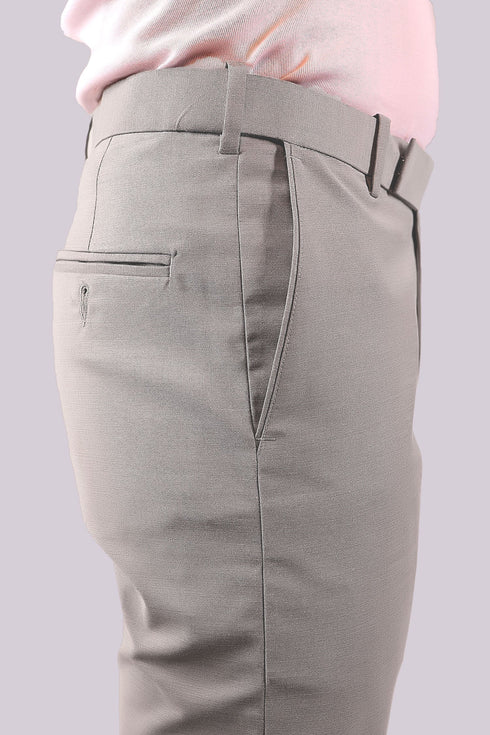 Veshbhoshaa Bluebird Men'S Lava Grey Stretch Band Trousers