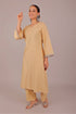 Veshbhoshaa Bluesaanchi Women'S Beige Kurti Pajama Set