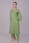 Veshbhoshaa Bluesaanchi Women'S Light Green Kurti Pajama Set