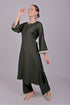 Veshbhoshaa Bluesaanchi Women'S Dark Green Kurti Pajama Set
