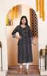 Miravan Womens Rayon Embroidery Black Bandhani Printed Straight Kurti