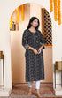 Miravan Womens Rayon Embroidery Black Bandhani Printed Straight Kurti